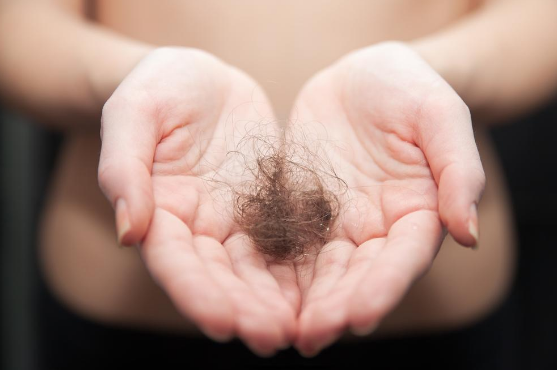 hands holding a ball of hair
