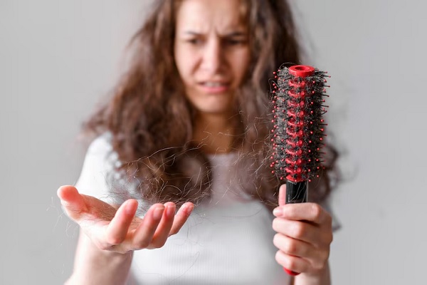 Woman with tangled hair