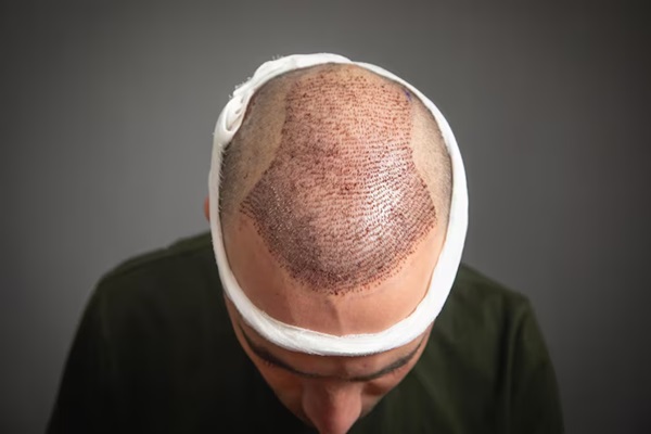 FUE Hair Transplant Procedure Steps - fue hair transplant - a man's head after a hair transplant 