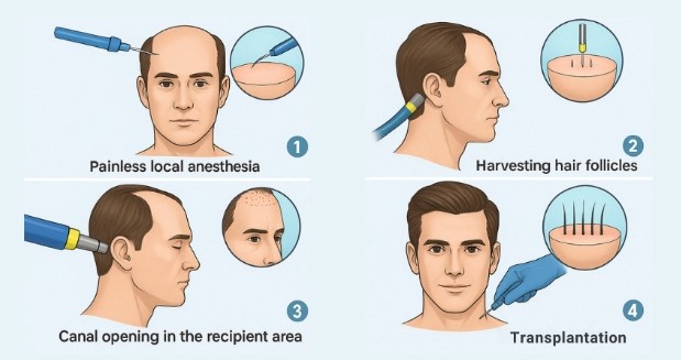 fue hair transplant Turkey explain in a graphic